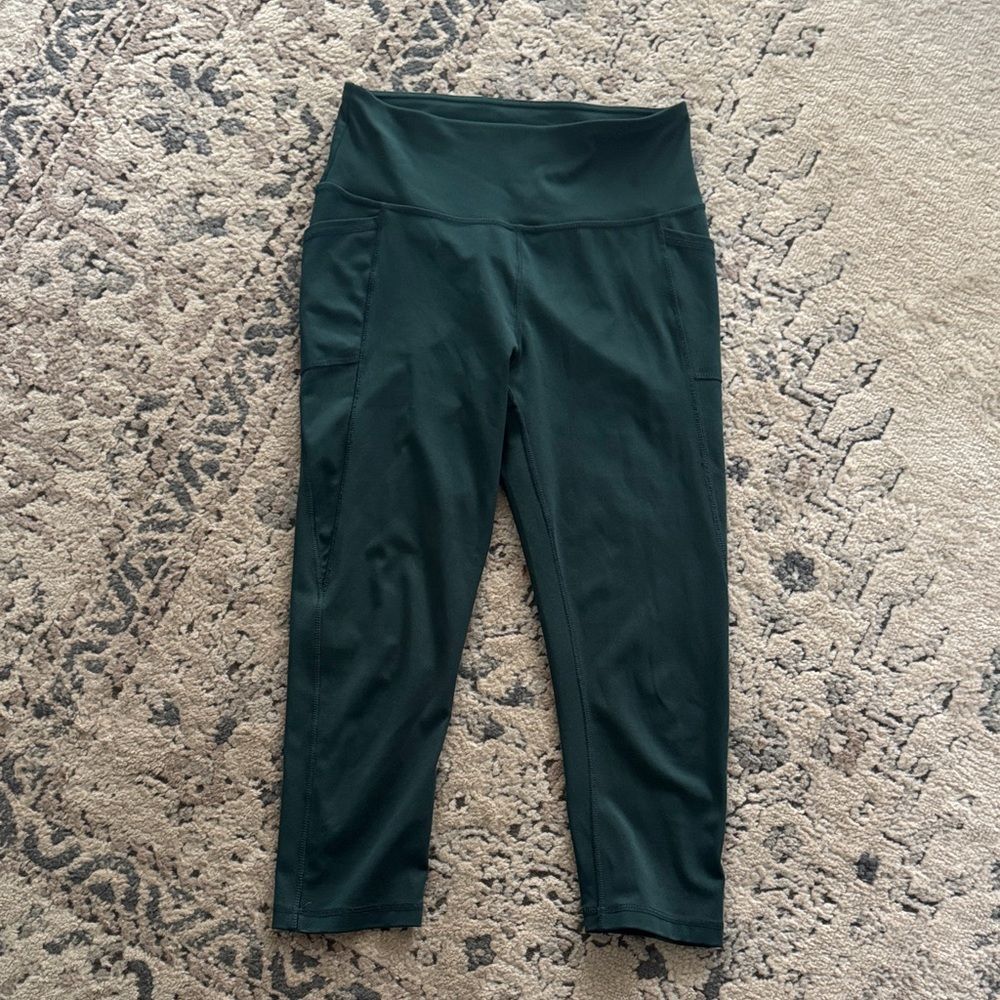 X by Gottex Women's Emerald Green Workout Athletic Leggings Sz Medium